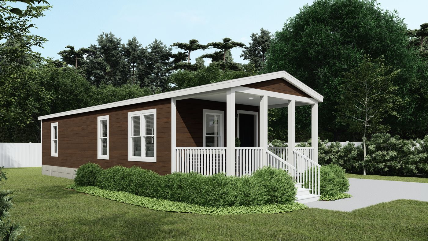 The DRM401M 40' DREAM Exterior. This Manufactured Mobile Home features 1 bedroom and 1 bath.