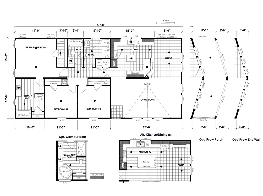 The DRM563F 56'              DREAM Floor Plan