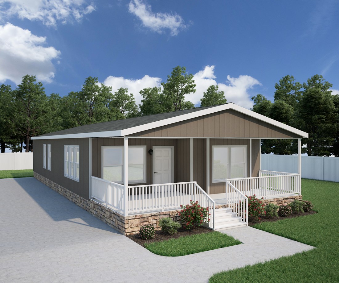 The ING561F SPRUCE       (FULL) GW Exterior. This Manufactured Mobile Home features 3 bedrooms and 2 baths.