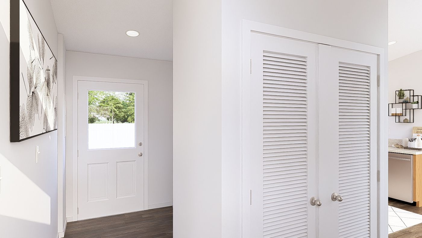 The DRM601M 60' DREAM Utility Room. This Manufactured Mobile Home features 1 bedroom and 2 baths.