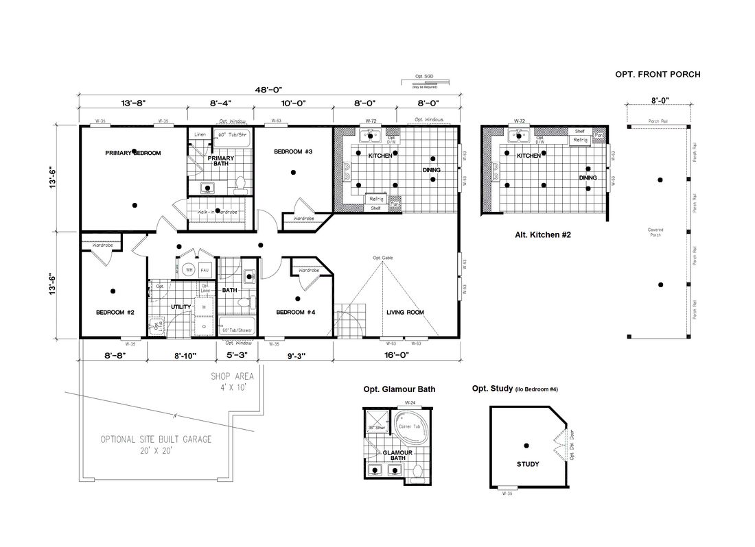 The DRM484F 48'              DREAM Floor Plan