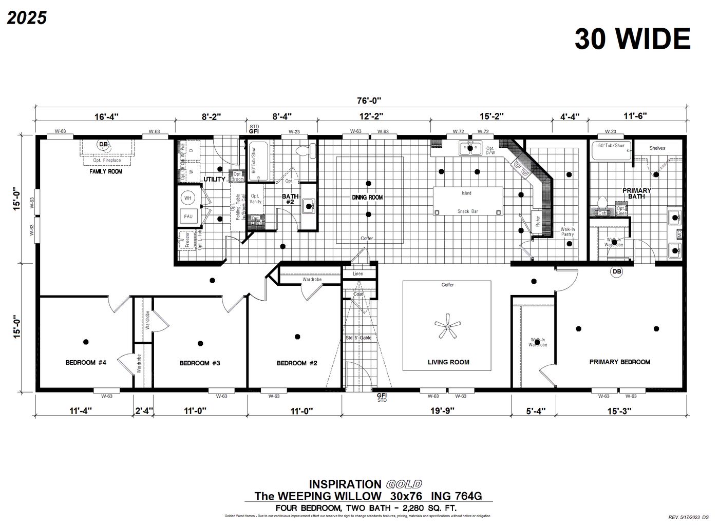 The ING764G WEEPING WILLOW GW Floor Plan