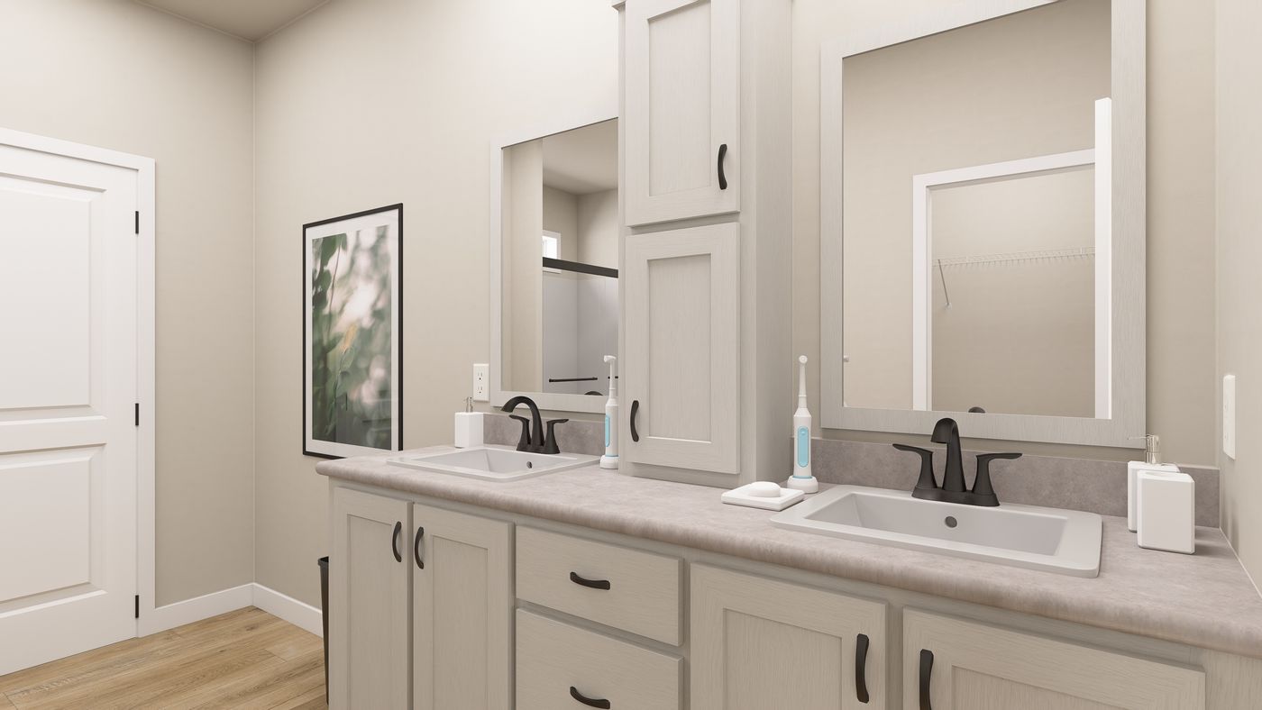 The ING764G WEEPING WILLOW GW Primary Bathroom. This Manufactured Mobile Home features 4 bedrooms and 2 baths.