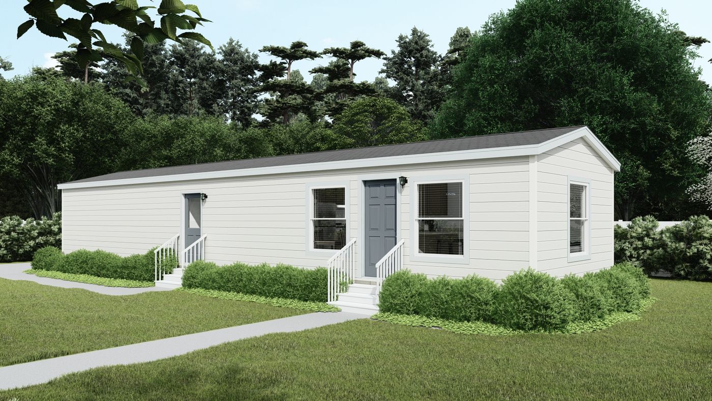 The DRM603N 1560' DREAM Exterior. This Manufactured Mobile Home features 2 bedrooms and 2 baths.