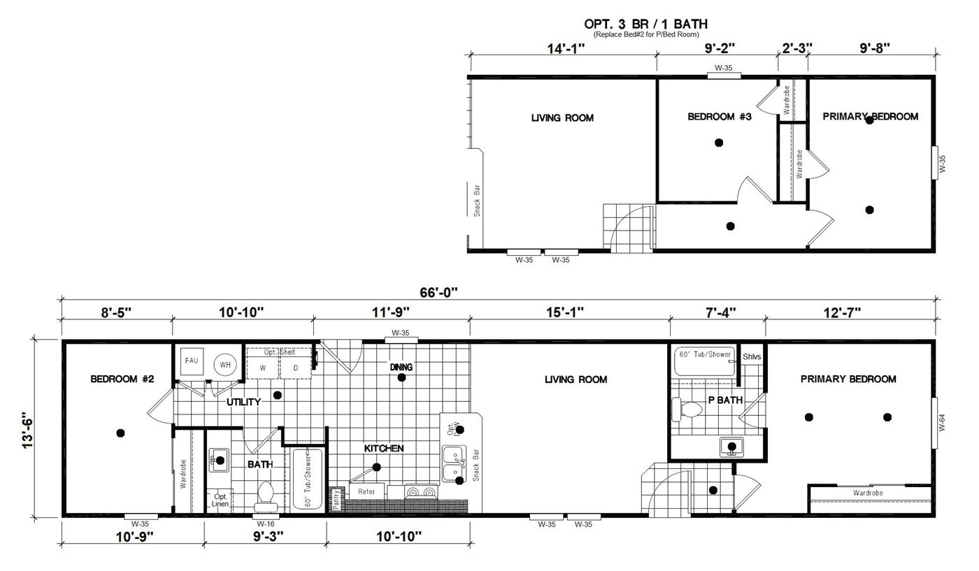 The DRM661M 66' DREAM Floor Plan