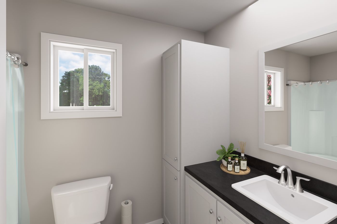 The DRM661M 66' DREAM Guest Bathroom. This Manufactured Mobile Home features 2 bedrooms and 2 baths.