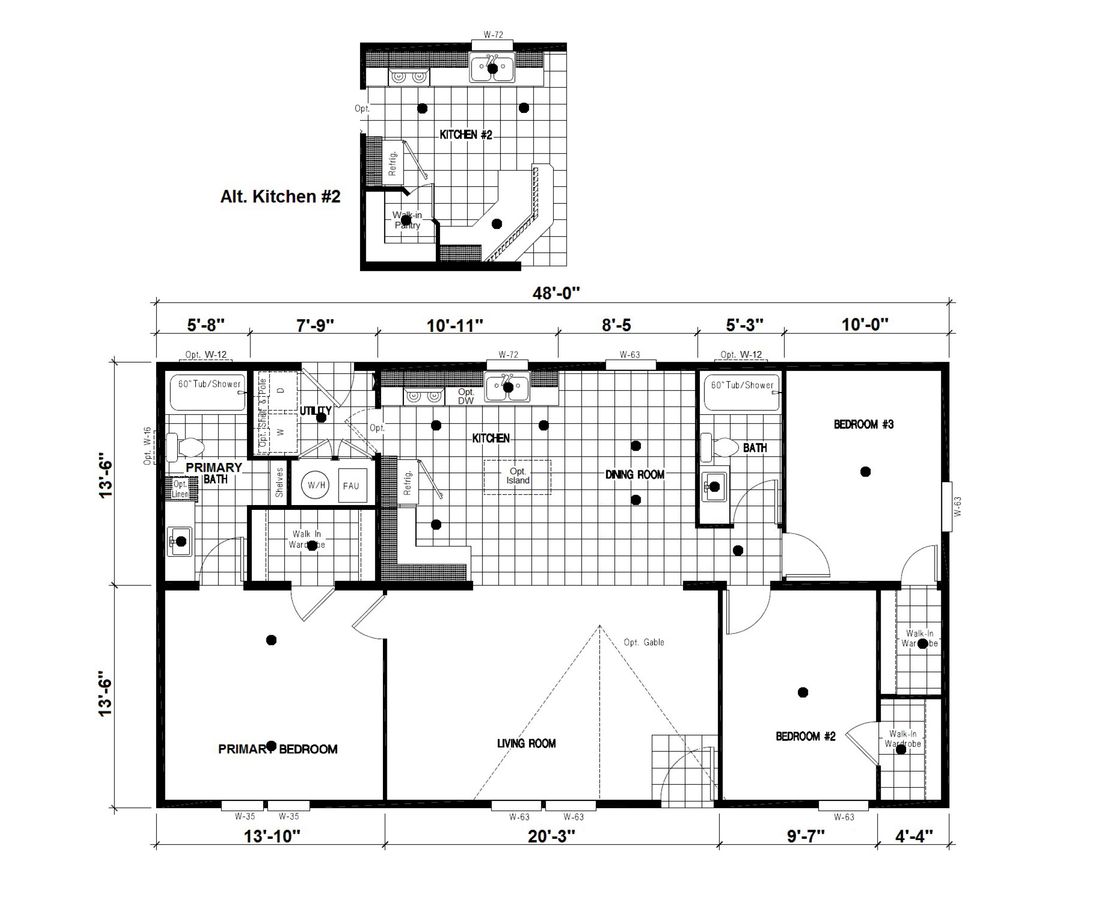 The DRM481F 48'              DREAM Floor Plan