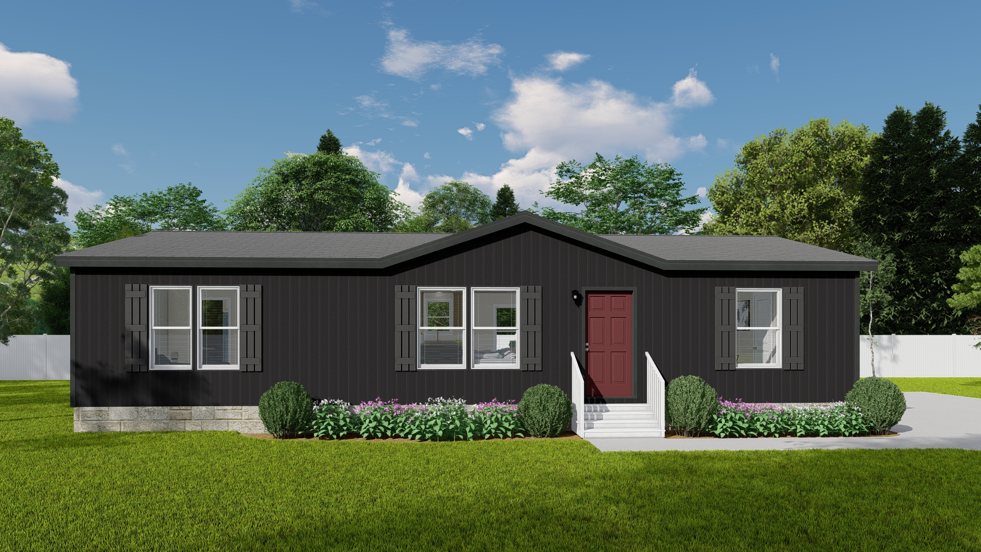 The DRM481F 48' DREAM Exterior. This Manufactured Mobile Home features 3 bedrooms and 2 baths.