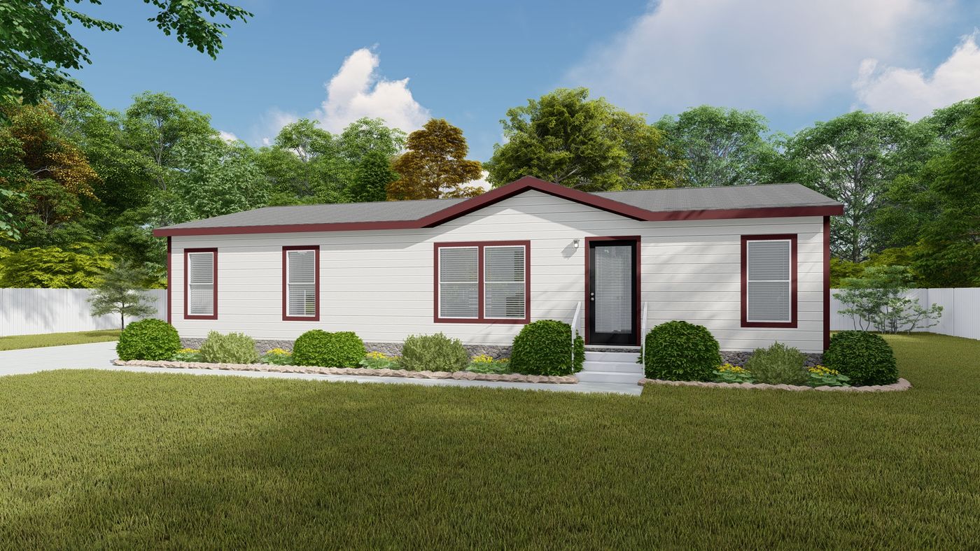 The DRM482F 48' DREAM Exterior. This Manufactured Mobile Home features 3 bedrooms and 2 baths.