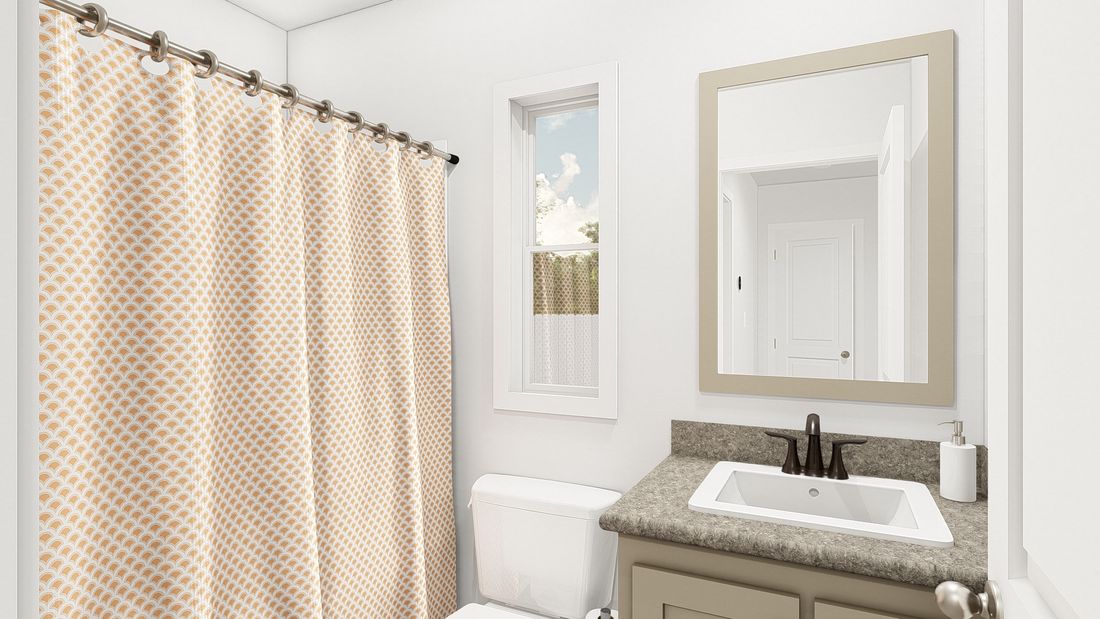 The DRM482F 48' DREAM Guest Bathroom. This Manufactured Mobile Home features 3 bedrooms and 2 baths.