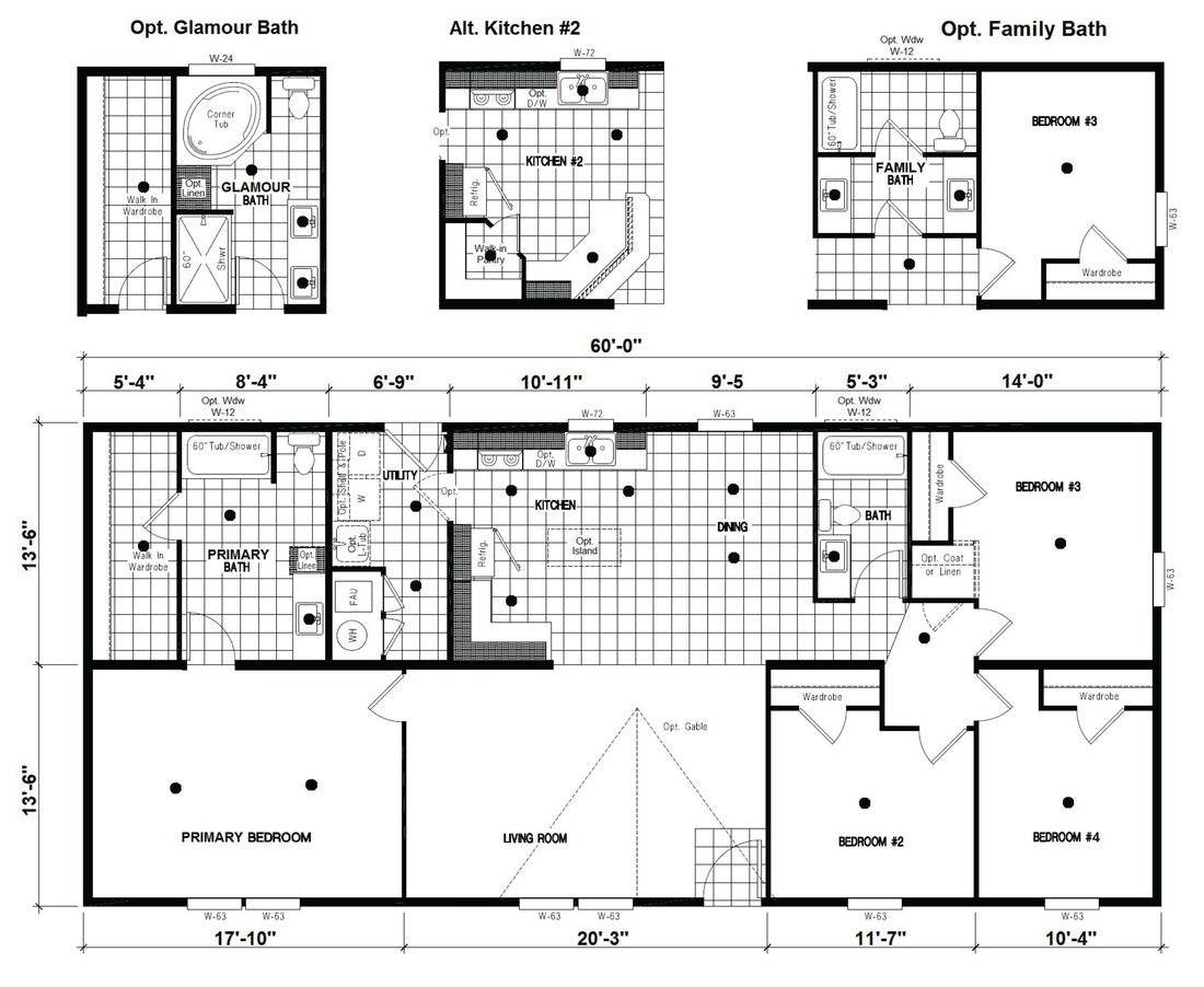 The DRM601F 60'              DREAM Floor Plan
